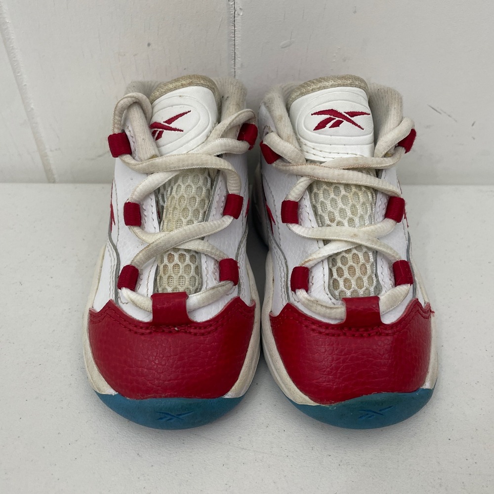 Reebok Question Mid White Red AR1859 Toddler Size 5C Allen Iverson AI - Picture 3 of 8